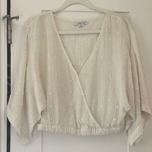 O'Neill Cream Textured Wrap Blouse